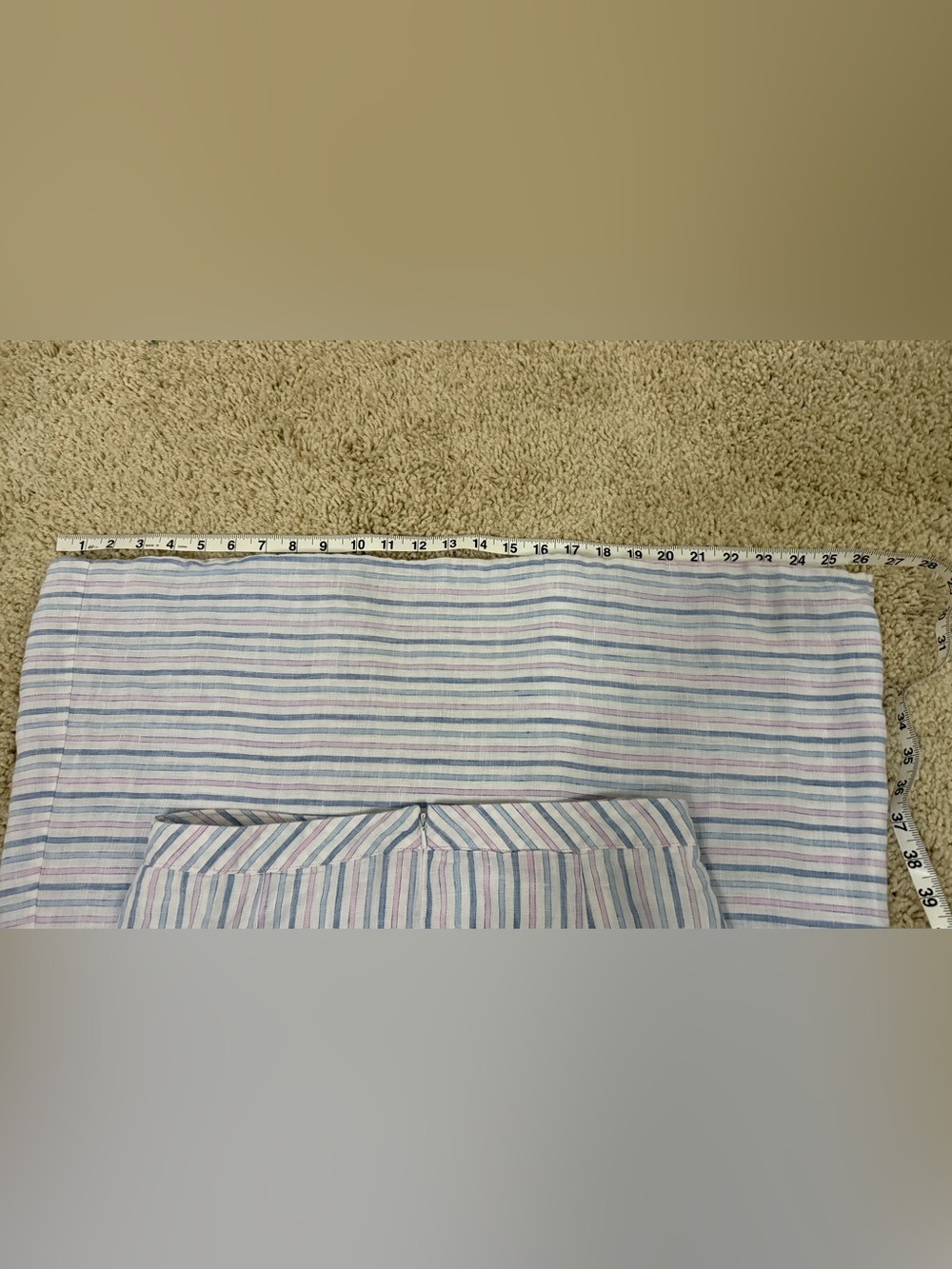 Island Company Linen Maxi Skirt M Blue Pink Stripe Coastal Resort - Picture 7 of 8